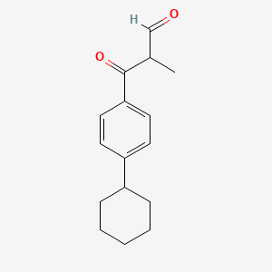 molecular formula C16H20O2 B14678271 4-Cyclohexyl-alpha-methyl-beta-oxobenzenepropanal CAS No. 34935-16-5