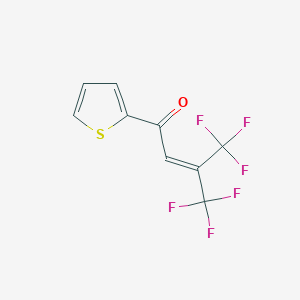 molecular formula C9H4F6OS B14678286 4,4,4-Trifluoro-1-(thiophen-2-yl)-3-(trifluoromethyl)but-2-en-1-one CAS No. 35554-26-8