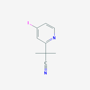 molecular formula C9H9IN2 B1467835 2-(4-碘吡啶-2-基)-2-甲基丙腈 CAS No. 1217486-73-1
