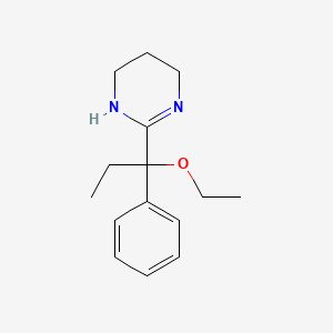 molecular formula C15H22N2O B14678355 3,4,5,6-Tetrahydro-2-(alpha-ethoxy-alpha-ethylbenzyl)pyrimidine CAS No. 33236-13-4