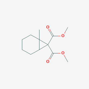 molecular formula C12H18O4 B14678358 Dimethyl 1-methylbicyclo[4.1.0]heptane-7,7-dicarboxylate CAS No. 35207-80-8