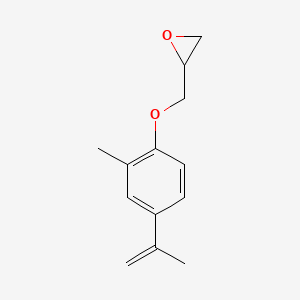 molecular formula C13H16O2 B14678390 2-{[2-Methyl-4-(prop-1-en-2-yl)phenoxy]methyl}oxirane CAS No. 36734-37-9