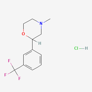 molecular formula C12H15ClF3NO B14678401 4-Methyl-2-(alpha,alpha,alpha-trifluoro-m-tolyl)morpholine hydrochloride CAS No. 31599-69-6