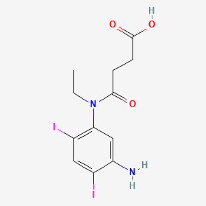 molecular formula C12H14I2N2O3 B14678411 Succinanilic acid, 5'-amino-2',4'-diiodo-N-ethyl- CAS No. 37934-68-2