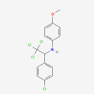 molecular formula C15H13Cl4NO B14678419 4-methoxy-N-[2,2,2-trichloro-1-(4-chlorophenyl)ethyl]aniline CAS No. 38766-67-5