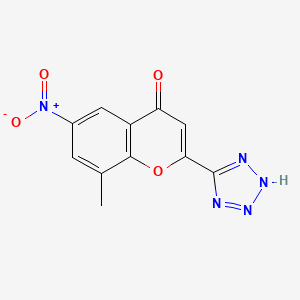 4H-1-Benzopyran-4-one, 8-methyl-6-nitro-2-(1H-tetrazol-5-yl)-