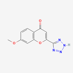 molecular formula C11H8N4O3 B14678465 7-Methoxy-2-(1H-tetrazol-5-yl)-4H-1-benzopyran-4-one CAS No. 33544-15-9