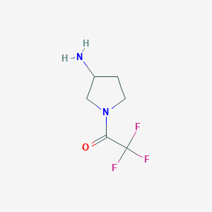 molecular formula C6H9F3N2O B1467848 1-(3-Aminopyrrolidin-1-yl)-2,2,2-trifluoroethan-1-one CAS No. 1342282-91-0