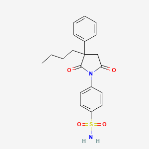 molecular formula C20H22N2O4S B14678513 4-(3-Butyl-2,5-dioxo-3-phenyl-1-pyrrolidinyl)benzenesulfonamide CAS No. 28103-52-8