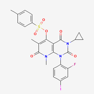 3-Cyclopropyl-1-(2-fluoro-4-iodophenyl)-6,8-dimethyl-2,4,7-trioxo-1,2,3,4,7,8-hexahydropyrido[2,3-d]pyrimidin-5-yl 4-methylbenzenesulfonate
