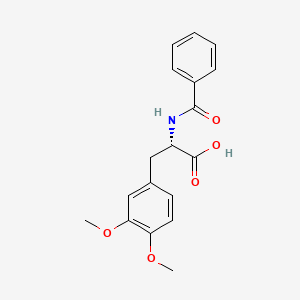 molecular formula C18H19NO5 B14678650 L-Tyrosine, N-benzoyl-3-methoxy-O-methyl- CAS No. 35149-81-6