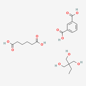 molecular formula C20H30O11 B14678653 Benzene-1,3-dicarboxylic acid;2-ethyl-2-(hydroxymethyl)propane-1,3-diol;hexanedioic acid CAS No. 29408-39-7