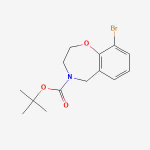 molecular formula C14H18BrNO3 B1467874 Tert-butyl 9-bromo-2,3-dihydrobenzo[F][1,4]oxazepine-4(5H)-carboxylate CAS No. 1055880-27-7