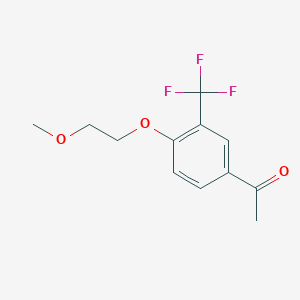 molecular formula C12H13F3O3 B1467880 1-[4-(2-Methoxyethoxy)-3-trifluoromethylphenyl]-ethanone CAS No. 1100767-58-5