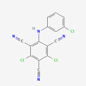 molecular formula C15H5Cl3N4 B14678813 2-(m-Chloroanilino)-4,6-dichloro-1,3,5-benzenetricarbonitrile CAS No. 35727-99-2