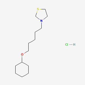 molecular formula C14H28ClNOS B14678817 Thiazolidine, 3-(5-cyclohexyloxypentyl)-, hydrochloride CAS No. 38920-87-5