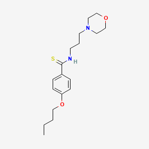 molecular formula C18H28N2O2S B14678844 Benzamide, p-butoxy-N-(3-morpholinopropyl)thio- CAS No. 32412-30-9