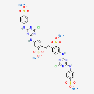 Benzenesulfonic acid, 2,2'-(1,2-ethenediyl)bis[5-[[4-chloro-6-[(4-sulfophenyl)amino]-1,3,5-triazin-2-yl]amino]-, tetrasodium salt