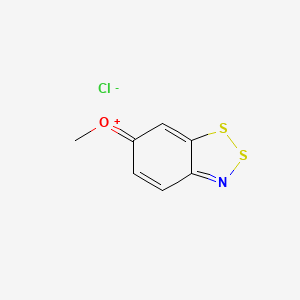 molecular formula C7H6ClNOS2 B14678874 1,2,3-Benzodithiazol-1-ium, 6-methoxy-, chloride CAS No. 35576-56-8