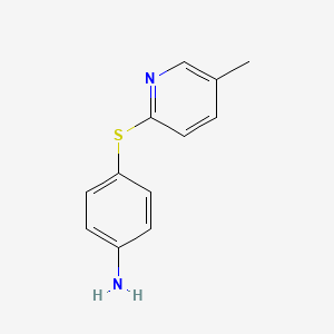 molecular formula C12H12N2S B1467892 4-(5-Methyl-pyridin-2-ylsulfanyl)-phenylamine CAS No. 1056644-41-7