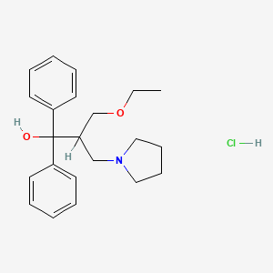 molecular formula C22H30ClNO2 B14678927 alpha,alpha-Diphenyl-beta-(ethoxymethyl)-1-pyrrolidinepropanol hydrochloride CAS No. 27674-58-4