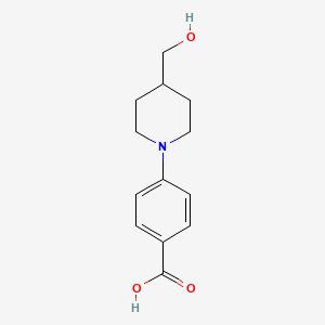 molecular formula C13H17NO3 B1467893 4-[4-(Hydroxymethyl)piperidin-1-yl]benzoic acid CAS No. 1022929-24-3