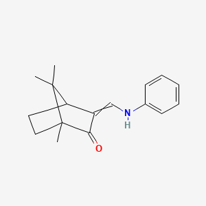 molecular formula C17H21NO B14678944 Bicyclo[2.2.1]heptan-2-one, 1,7,7-trimethyl-3-[(phenylamino)methylene]- CAS No. 34114-39-1