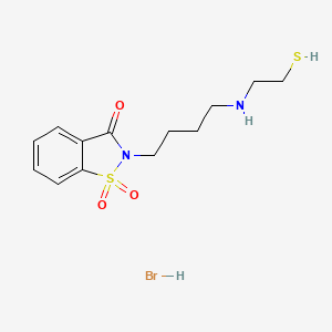 Ethanethiol, 2-(4-(3-oxo-1,2-benzisothiazolin-2-yl)butylamino)-, S,S-dioxide, hydrobromide