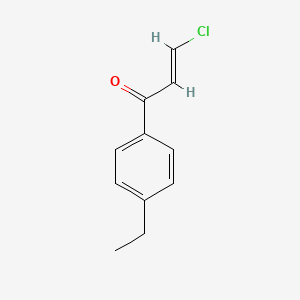 molecular formula C11H11ClO B14679034 Acrylophenone, 3-chloro-4'-ethyl-, (E)- CAS No. 58953-15-4