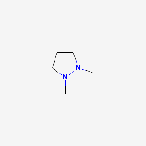 molecular formula C5H12N2 B14679041 Pyrazolidine, 1,2-dimethyl- CAS No. 38704-89-1