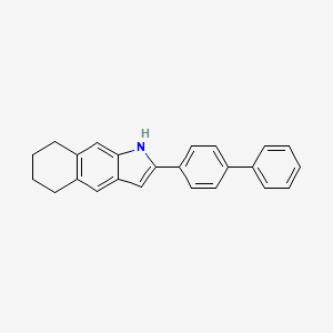 molecular formula C24H21N B14679058 2-(4-Phenylphenyl)-5,6,7,8-tetrahydro-1H-benzo(f)indole CAS No. 38824-46-3