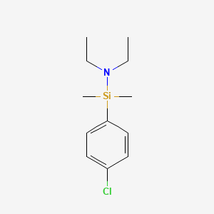 molecular formula C12H20ClNSi B14679069 1-(4-Chlorophenyl)-N,N-diethyl-1,1-dimethylsilanamine CAS No. 29284-40-0