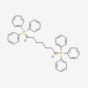 molecular formula C43H42P2 B14679078 Phosphorane, 1,7-heptanediylidenebis[triphenyl- CAS No. 38451-21-7