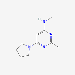 molecular formula C10H16N4 B1467909 N,2-dimethyl-6-(pyrrolidin-1-yl)pyrimidin-4-amine CAS No. 1520132-48-2