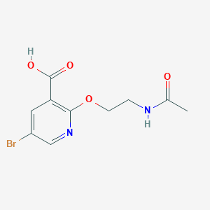 molecular formula C10H11BrN2O4 B1467910 2-(2-Acetamidoethoxy)-5-bromonicotinic acid CAS No. 1236293-60-9