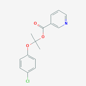 molecular formula C15H14ClNO3 B14679144 2-(4-Chlorophenoxy)propan-2-yl pyridine-3-carboxylate CAS No. 39892-00-7