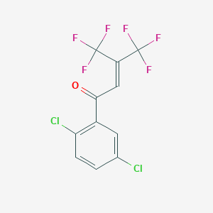 molecular formula C11H4Cl2F6O B14679170 1-(2,5-Dichlorophenyl)-4,4,4-trifluoro-3-(trifluoromethyl)but-2-en-1-one CAS No. 35444-00-9