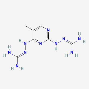 molecular formula C7H14N10 B14679193 Guanidine, 1,1'-((5-methylpyrimidine-2,4-diyl)diimino)DI- CAS No. 31414-52-5