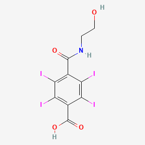 molecular formula C10H7I4NO4 B14679231 Benzoic acid, 4-(((2-hydroxyethyl)amino)carbonyl)-2,3,5,6-tetraiodo- CAS No. 34737-08-1