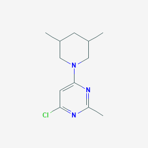 molecular formula C12H18ClN3 B1467928 4-Chloro-6-(3,5-dimethylpiperidin-1-yl)-2-methylpyrimidine CAS No. 1248966-07-5