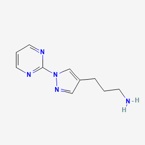 molecular formula C10H13N5 B1467935 3-[1-(pyrimidin-2-yl)-1H-pyrazol-4-yl]propan-1-amine CAS No. 1343133-28-7