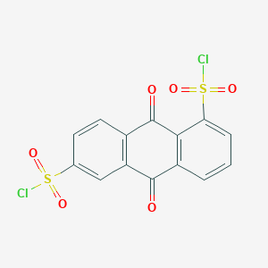 molecular formula C14H6Cl2O6S2 B14679350 9,10-Dioxo-9,10-dihydroanthracene-1,6-disulfonyl dichloride CAS No. 36003-94-8