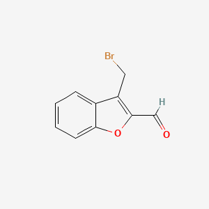 molecular formula C10H7BrO2 B14679374 3-(Bromomethyl)-1-benzofuran-2-carbaldehyde CAS No. 38281-51-5