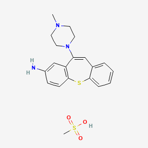 molecular formula C20H25N3O3S2 B14679425 1-(8-Aminodibenzo(b,f)thiepin-10-yl)-4-methylpiperazine methanesulfonate CAS No. 31695-91-7