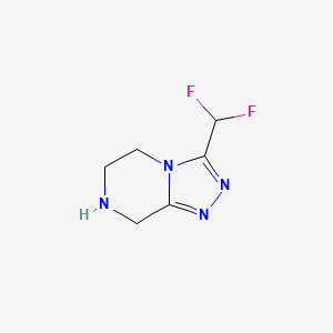 molecular formula C6H8F2N4 B1467944 3-(difluoromethyl)-5H,6H,7H,8H-[1,2,4]triazolo[4,3-a]pyrazine CAS No. 945262-35-1