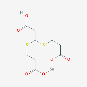 molecular formula C9H12O6S2Sn B14679443 (4,12-Dioxo-1,3-dioxa-7,9-dithia-2-stannacyclododecan-8-yl)acetic acid CAS No. 28270-84-0