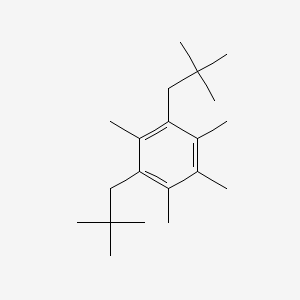 molecular formula C20H34 B14679450 Benzene, 1,3-bis(2,2-dimethylpropyl)-2,4,5,6-tetramethyl- CAS No. 33781-73-6