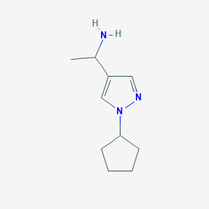 molecular formula C10H17N3 B1467948 1-(1-cyclopentyl-1H-pyrazol-4-yl)ethan-1-amine CAS No. 1339528-34-5