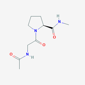 molecular formula C10H17N3O3 B14679508 N-Acetylglycyl-N-methyl-L-prolinamide CAS No. 37462-87-6