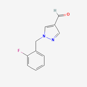 molecular formula C11H9FN2O B1467951 1-[(2-氟苯基)甲基]-1H-吡唑-4-甲醛 CAS No. 1044661-39-3